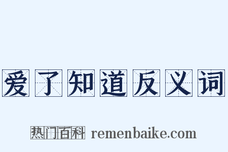 爱了知道反义词是什么意思的图片